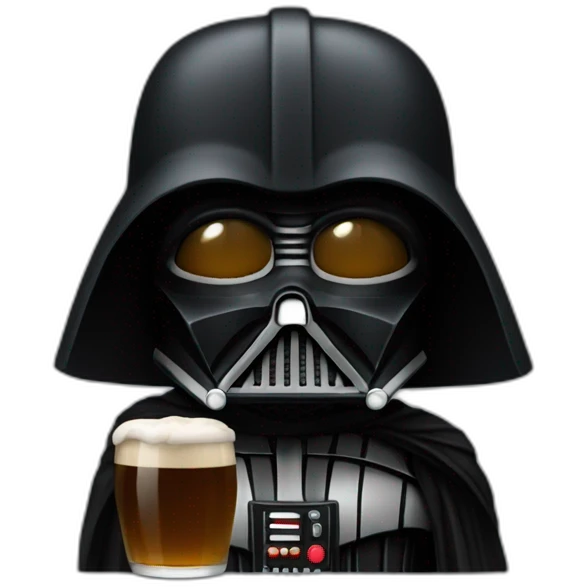 Dark vador avec une bière emoji