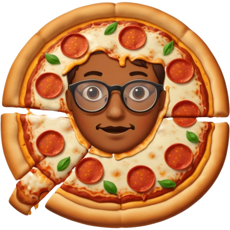 pizza face with glassess emoji