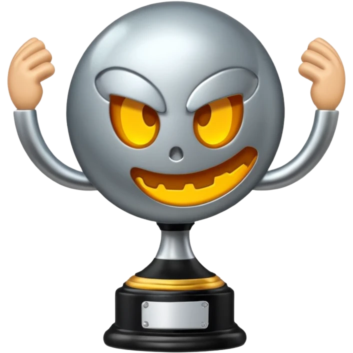 trofeu escrito "PANIC" emoji