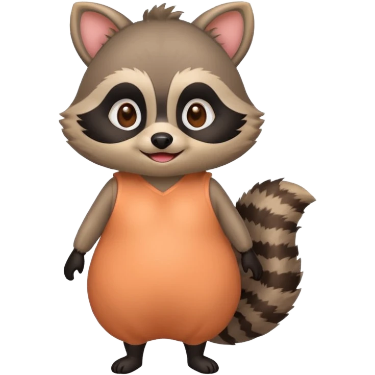 Raccoon in a peach costume 🦝🍑  emoji