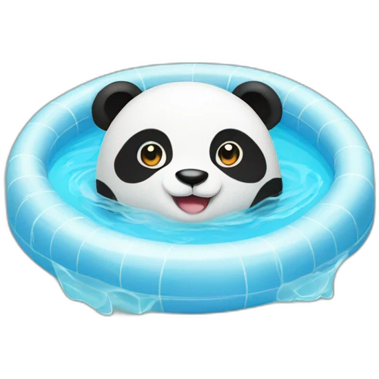 Cute panda chilling in the pool emoji