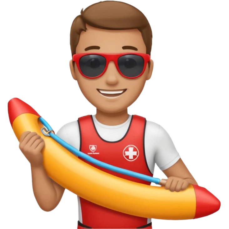 Lifeguard Holding Rescue Tube emoji