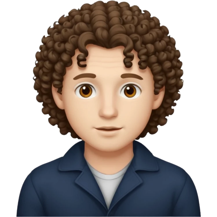 a young man, white skin, curly hair emoji