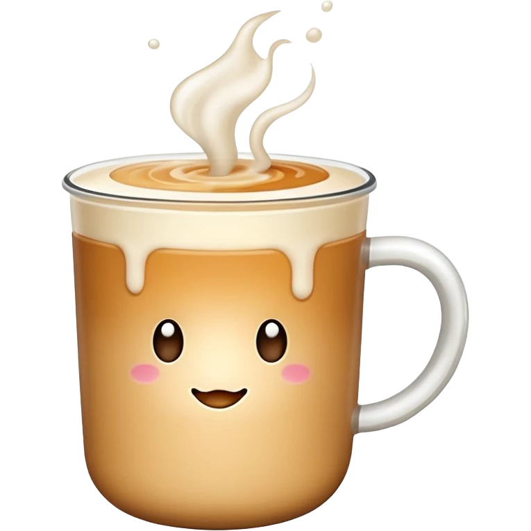 hot milk tea with steam rising emoji