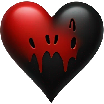 Red and black gothic heart emoji