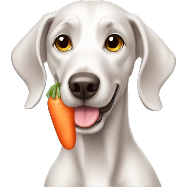 weim dog eat carrrot emoji
