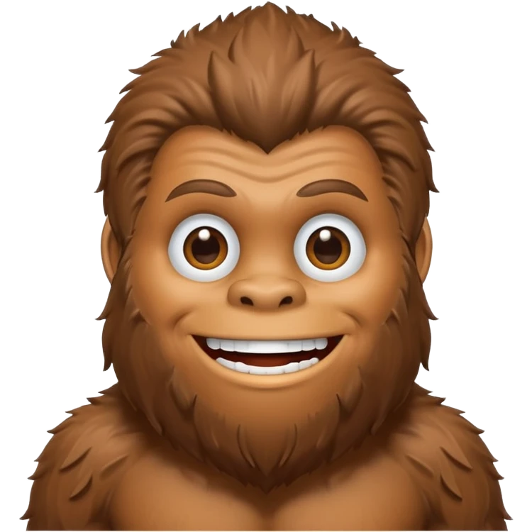 cute bigfoot man, smiling emoji
