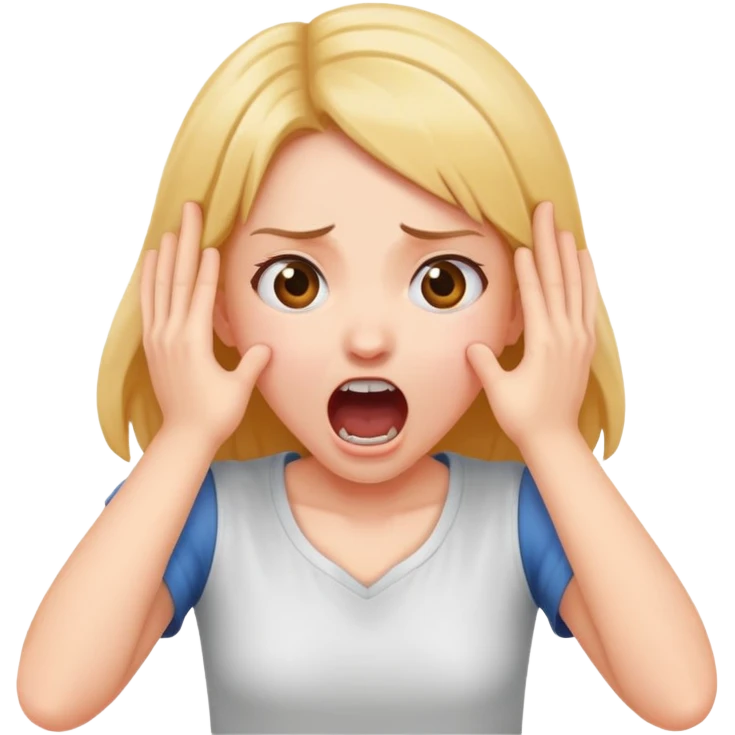 arms crossing holding neck screaming girl emoji