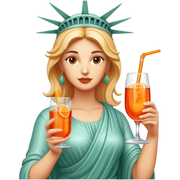 statue of liberty HOLDING APEROL SPRITZ emoji
