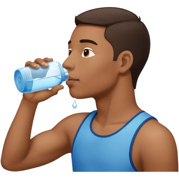 man in profile drinking water emoji