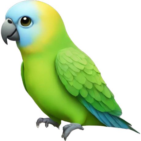 parakeet with giant book emoji