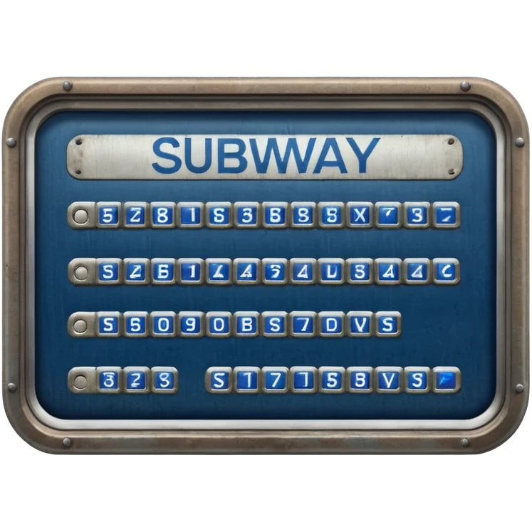 Platform Board – blue text display, Subway Sign. emoji