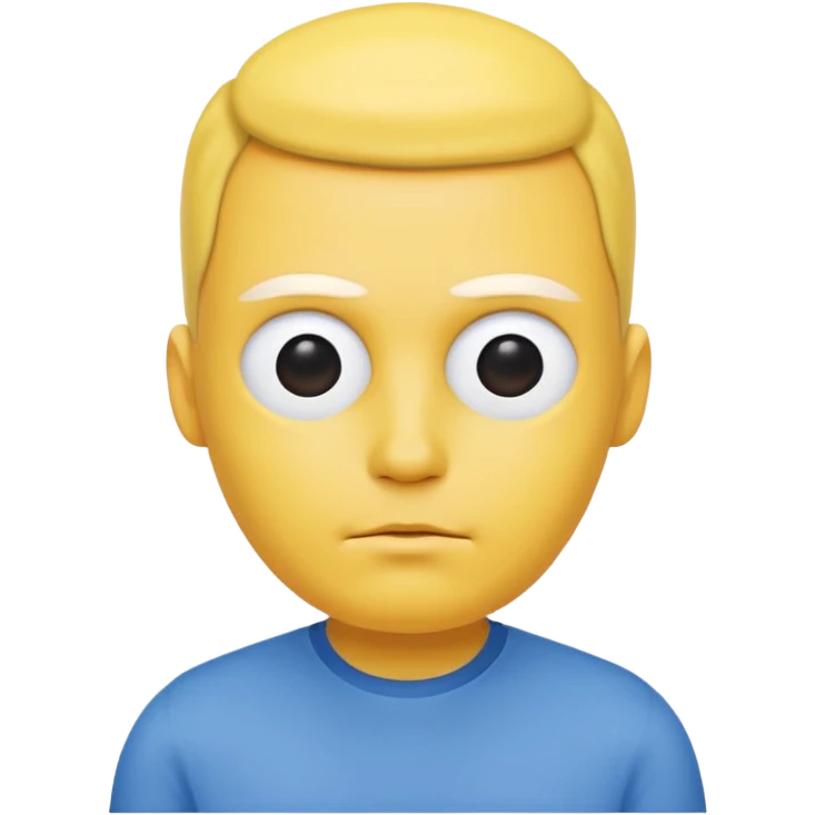   با پیراهن آبی آدمک بدون چشم و ابرو emoji