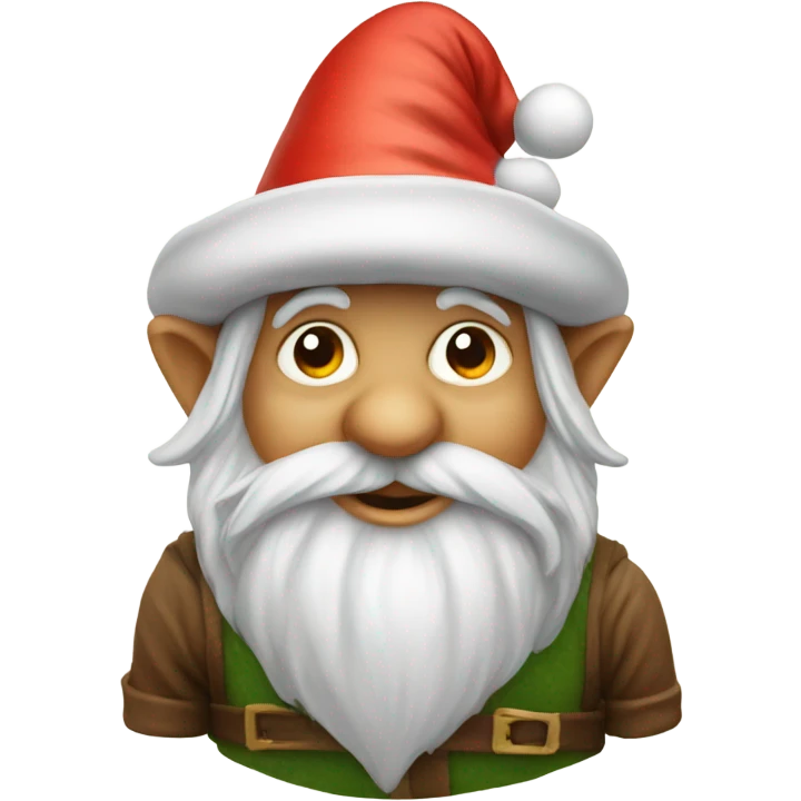 Festive gnome with hat over head and only nose sticking out emoji