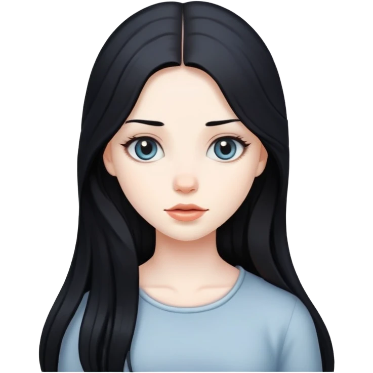 Girl with long black hair emoji