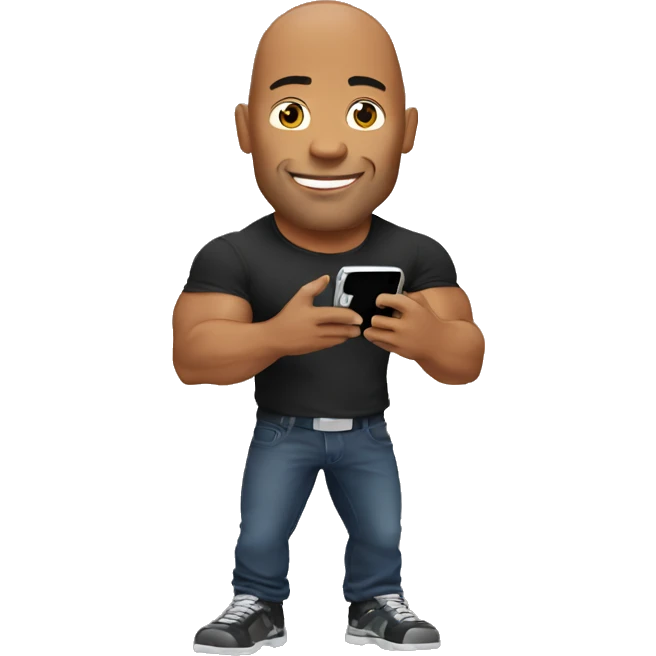 the rock holding an iphone emoji