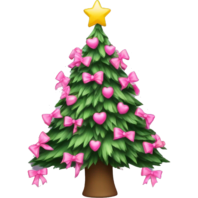 christmas tree with pink bows  emoji