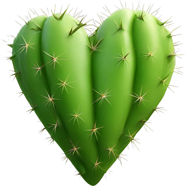 green heart with cactus pricks all over  emoji