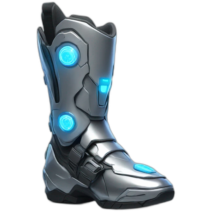 futuristic armored Omega Energy boots radiating omega energy emoji
