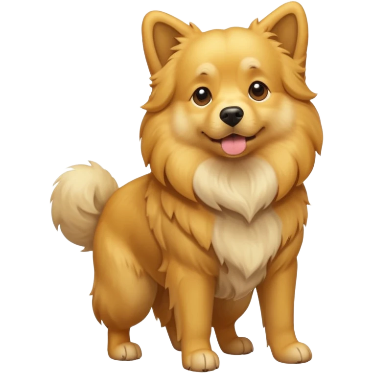full body of golden dog, front view emoji