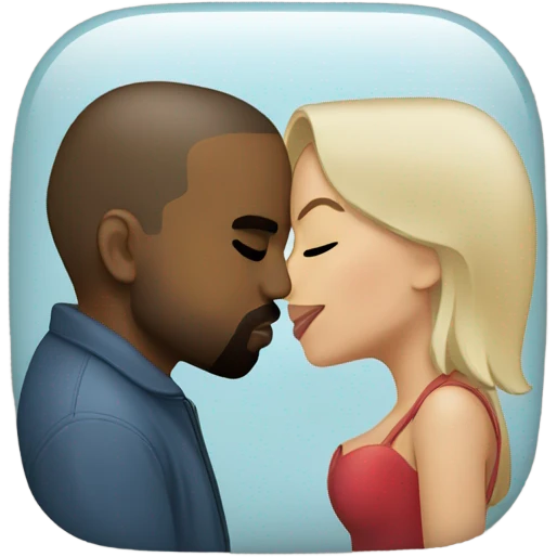 kanye west kissing with heart eyes emoji