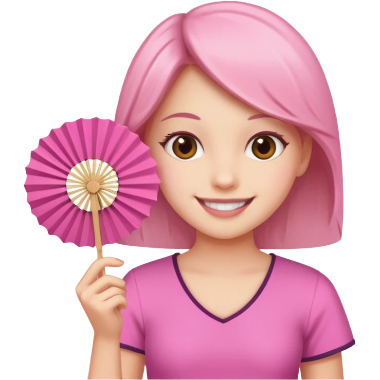 Clean girl pink fan and I love emoji