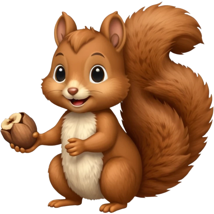 A squirrel loving a nut emoji