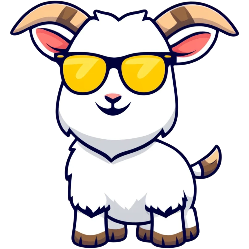 GOAT greatest of all time with sunglasses emoji