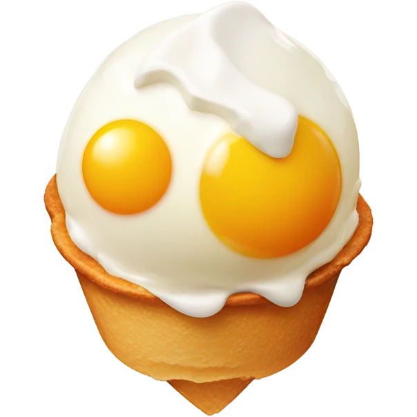 Fried egg ice cream emoji