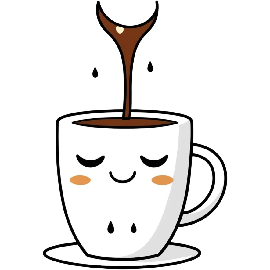Coffee with depression and tears emoji