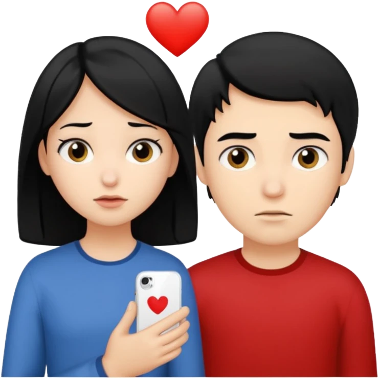 black hair girls ignore boy with blond hair emoji