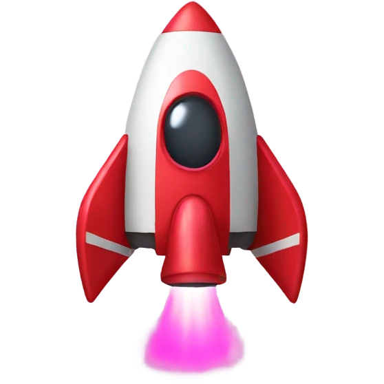 Red spaceship with pink tip emoji