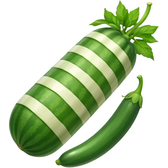 A peppermint carrying a zucchini emoji