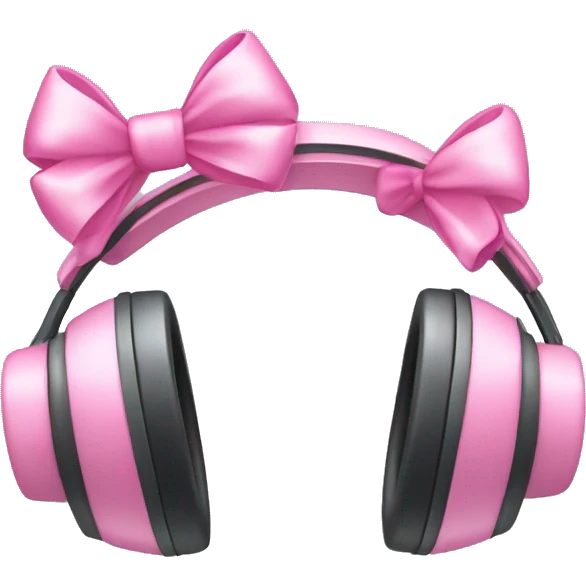 a headset with cute little pink bows emoji