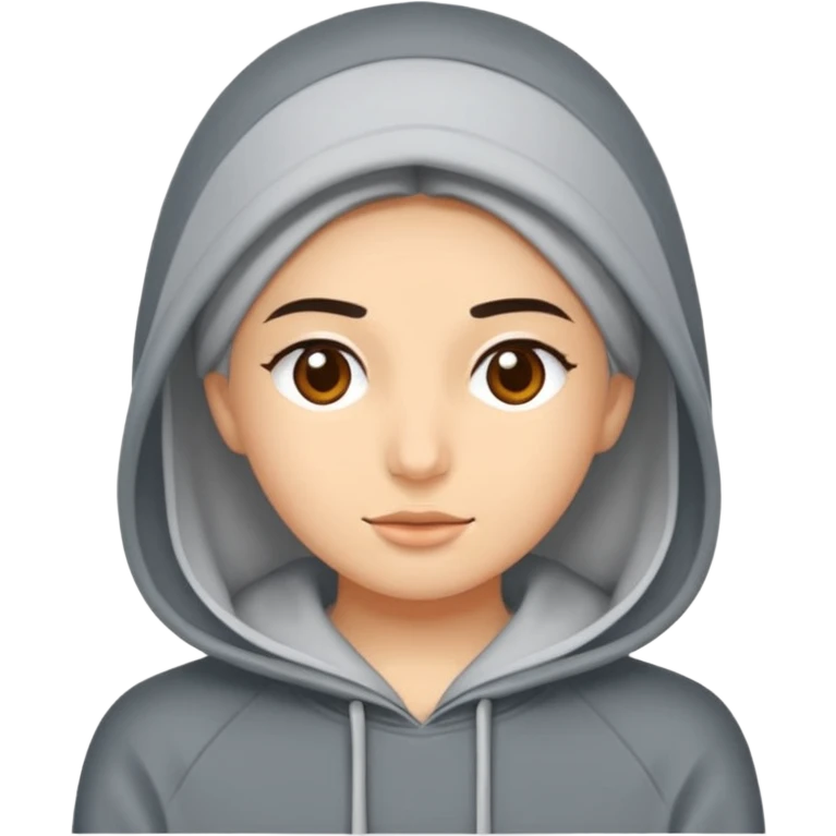 Saçı arkadan bağlı beyaz tenli kirli sakallı 24 yaşlarında üzerinde gri kapüşonlu sweat olan bir erkek çiz emoji