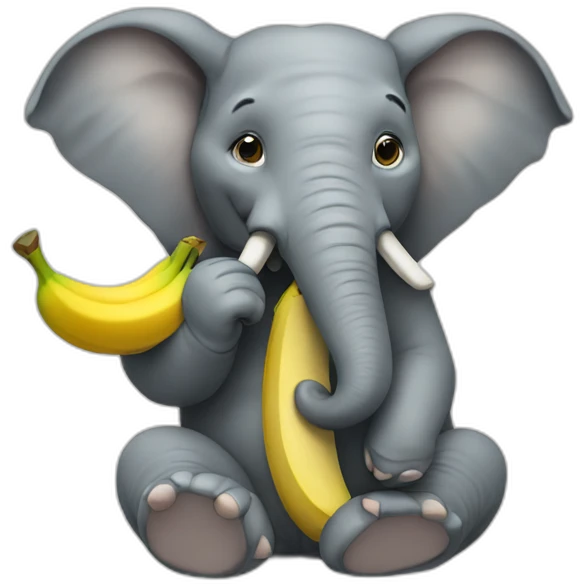 Elephant eating banana emoji
