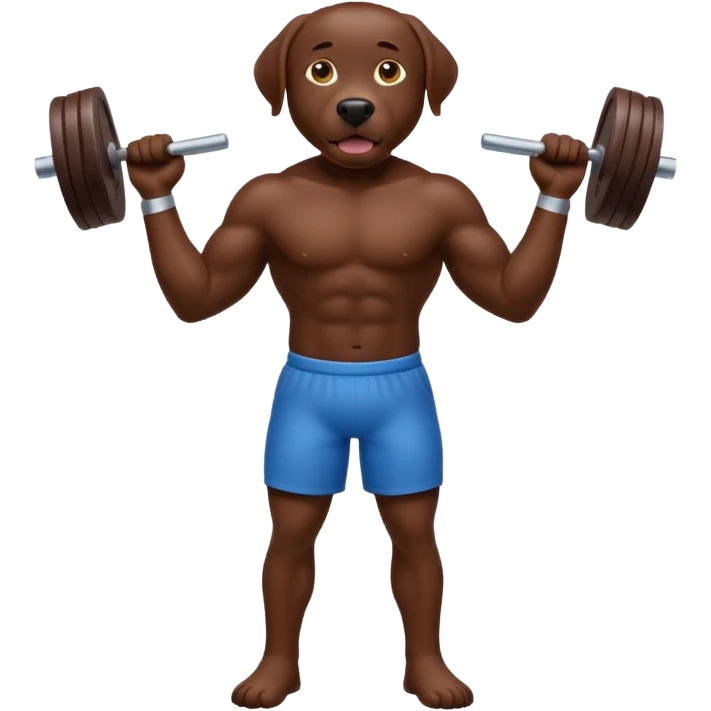 Chocolate lab working out emoji
