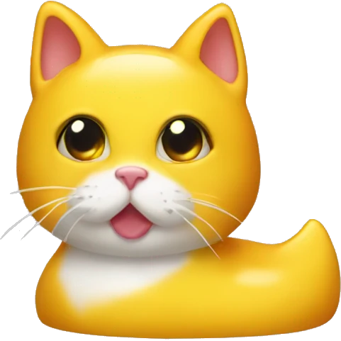 Rubber duck in a form of a cat emoji