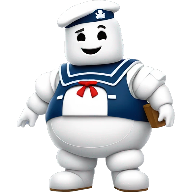 Stay puft marshmallow man ghostbusters friendly no collar holding an apple emoji