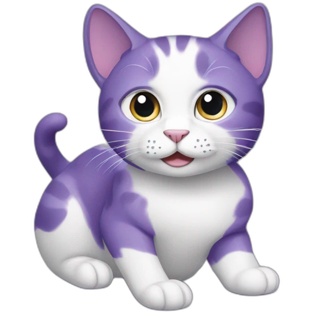 purple cat with white spots emoji