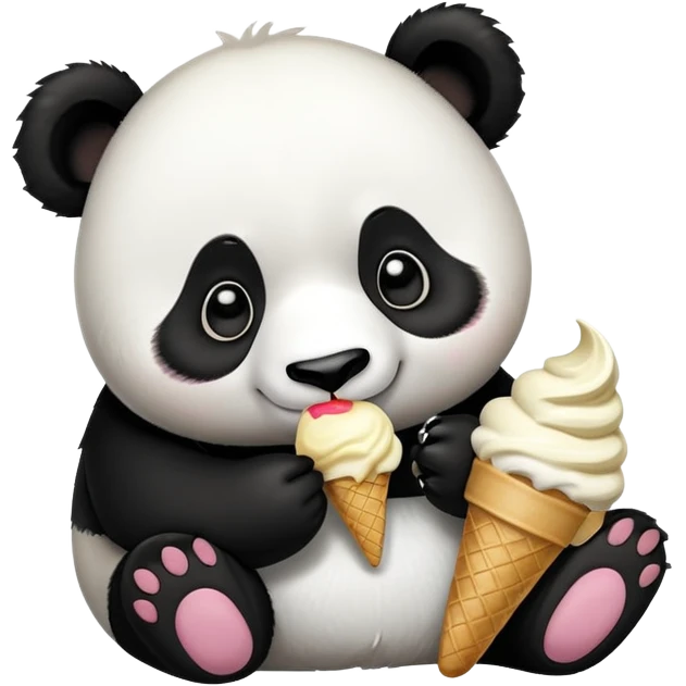 Panda eating ice cream emoji