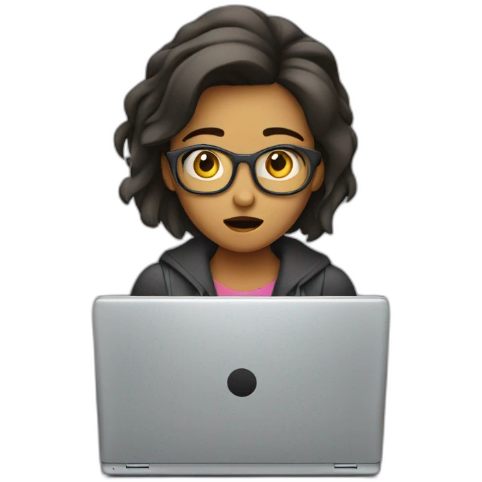Confused laptop woman emoji