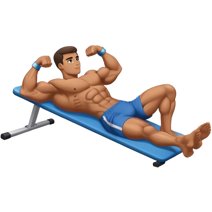 bodybuilder laying down abs exercise emoji