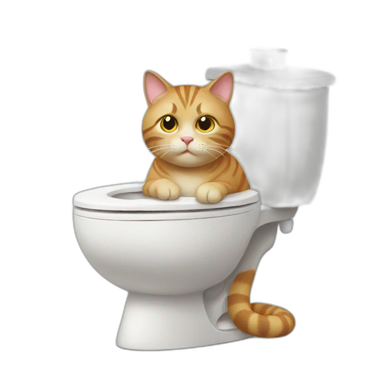 Cat sitting on a toilet emoji