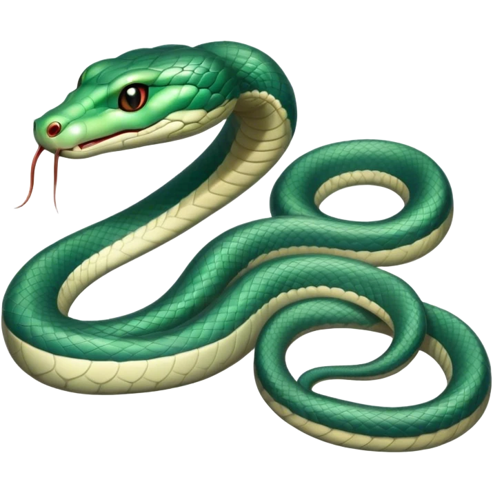 Cinematic Noble Chinese Water Snake Portrait Emoji, Poised and graceful, with a slender, sinuous build and a sleek, iridescent coat of muted greens and blues, deep-set soulful eyes, Simplified yet sharp and sophisticated features, highly detailed, glowing with a soft, dignified aquatic glow, high shine, intelligent and fluid, stylized with an air of waterborne elegance, focused and attentive, soft glowing outline, capturing the essence of a watchful and confident water snake that feels as though it could glide out of the screen with effortless authority! emoji