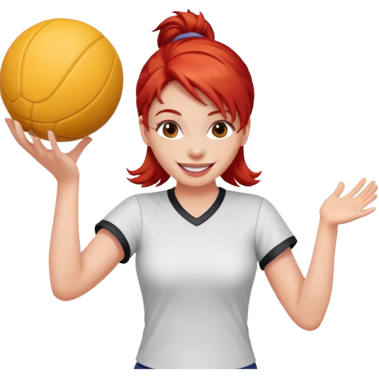 woman who play ball with red hair emoji