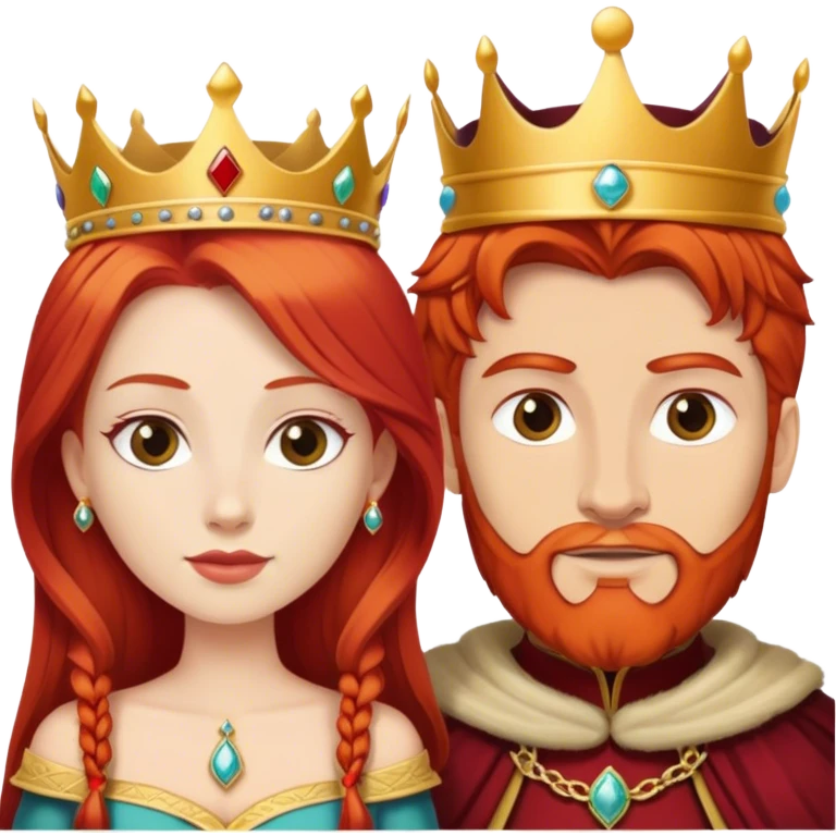 Red hair king blonde queen emoji
