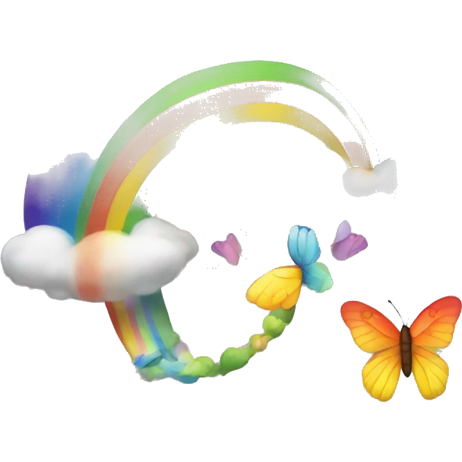 Rainbow with butterfly  emoji