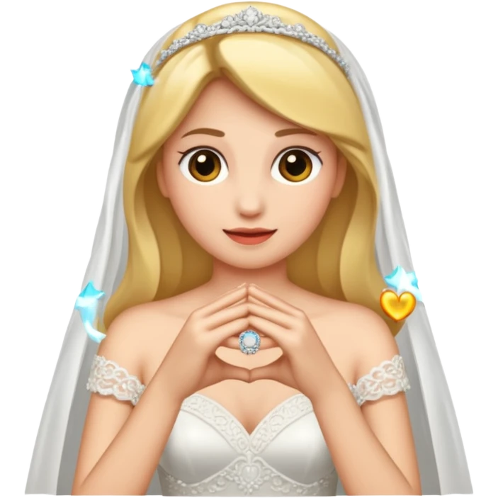 bride with wedding ring emoji