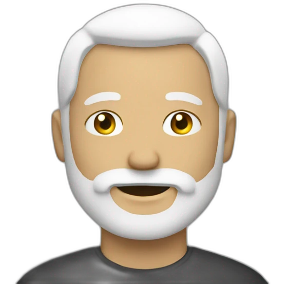 bearded with some white hair male in focus add some  emoji